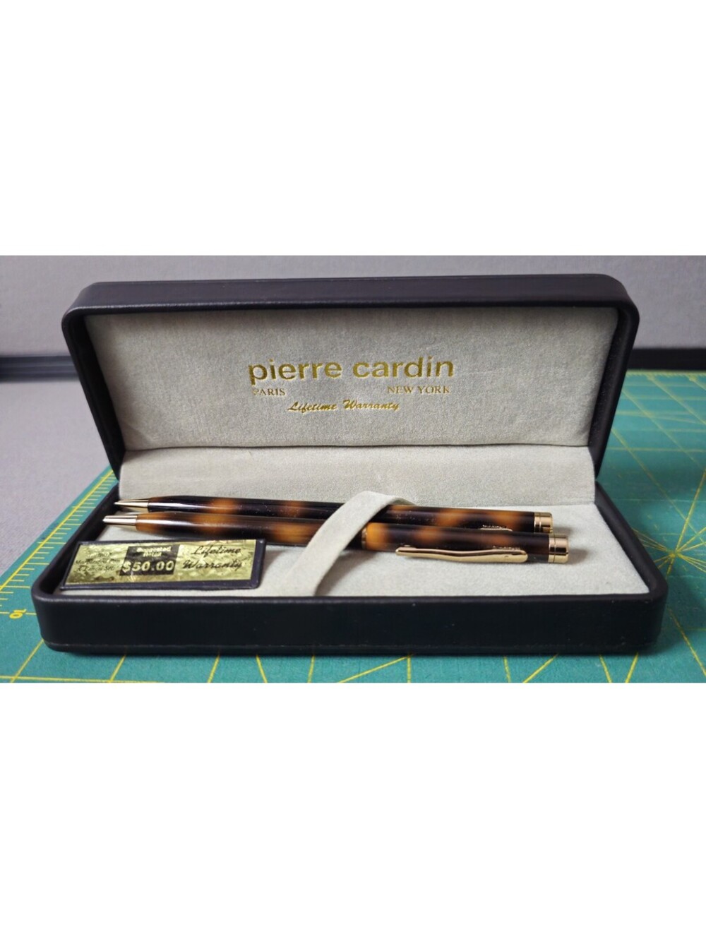 Pierre Cardin Vintage Pen and Pencil Set with Case and Warranty NOS